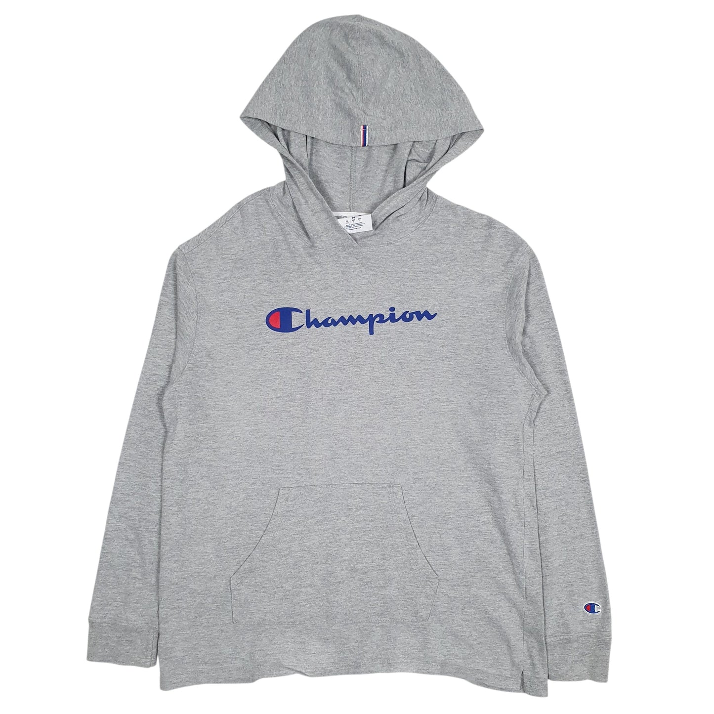 Mens Grey Champion Spellout Lightweight Hoodie Jumper