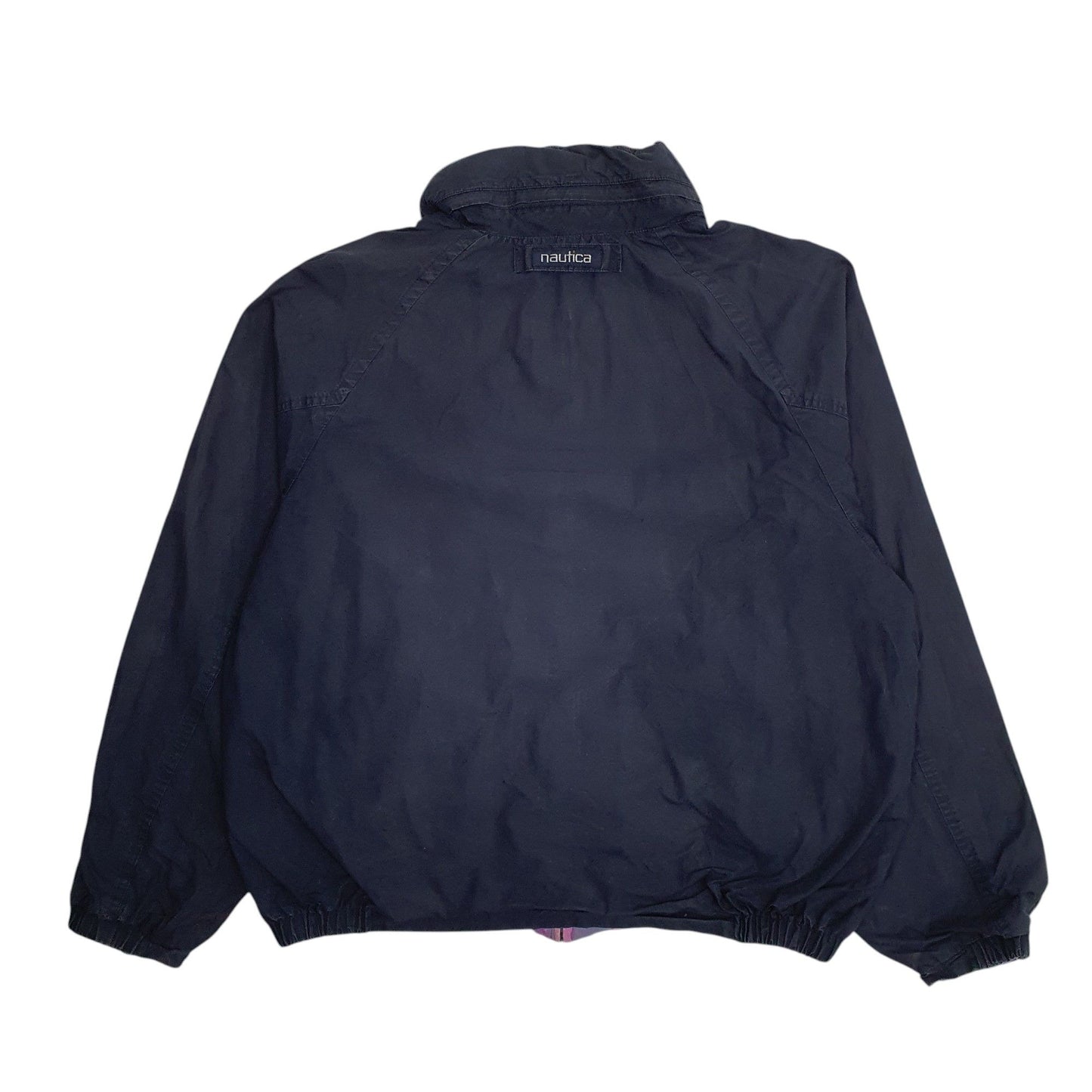 Mens Navy Nautica Harrington Windbreaker Reversible Vintage 90s Full Zip Coat