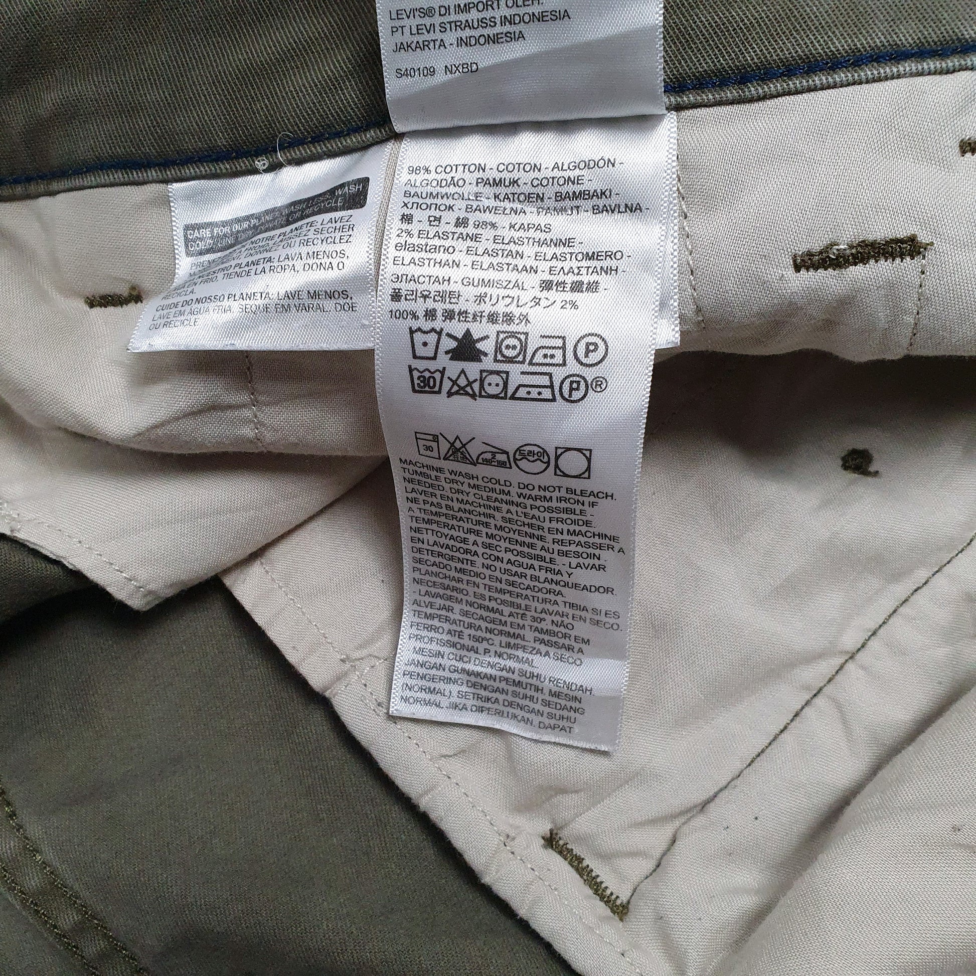 Mens Green Levis   Trousers