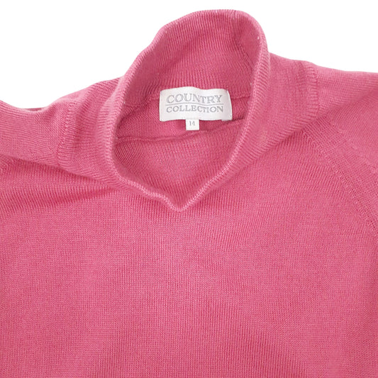 Womens Pink Country Collection Merino Wool Crewneck Jumper