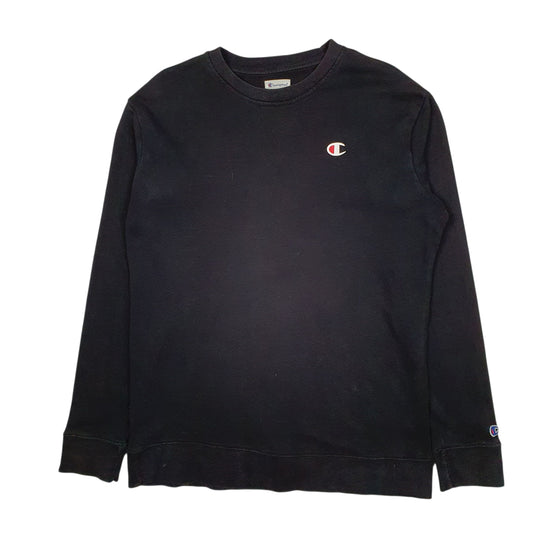 Mens Black Champion Lightweight Crewneck Jumper