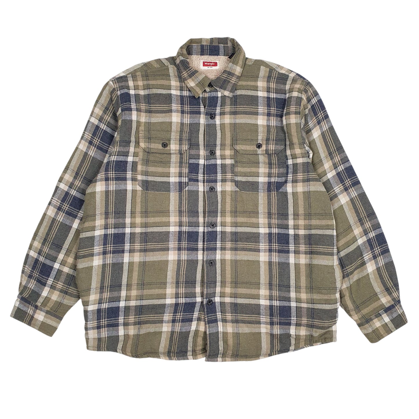 Mens Green Wrangler Sherpa Lined  Coat