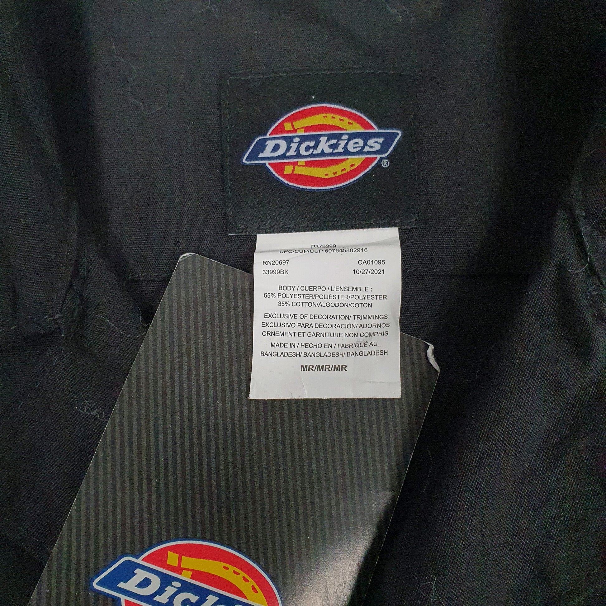 Mens Black Dickies   Coat