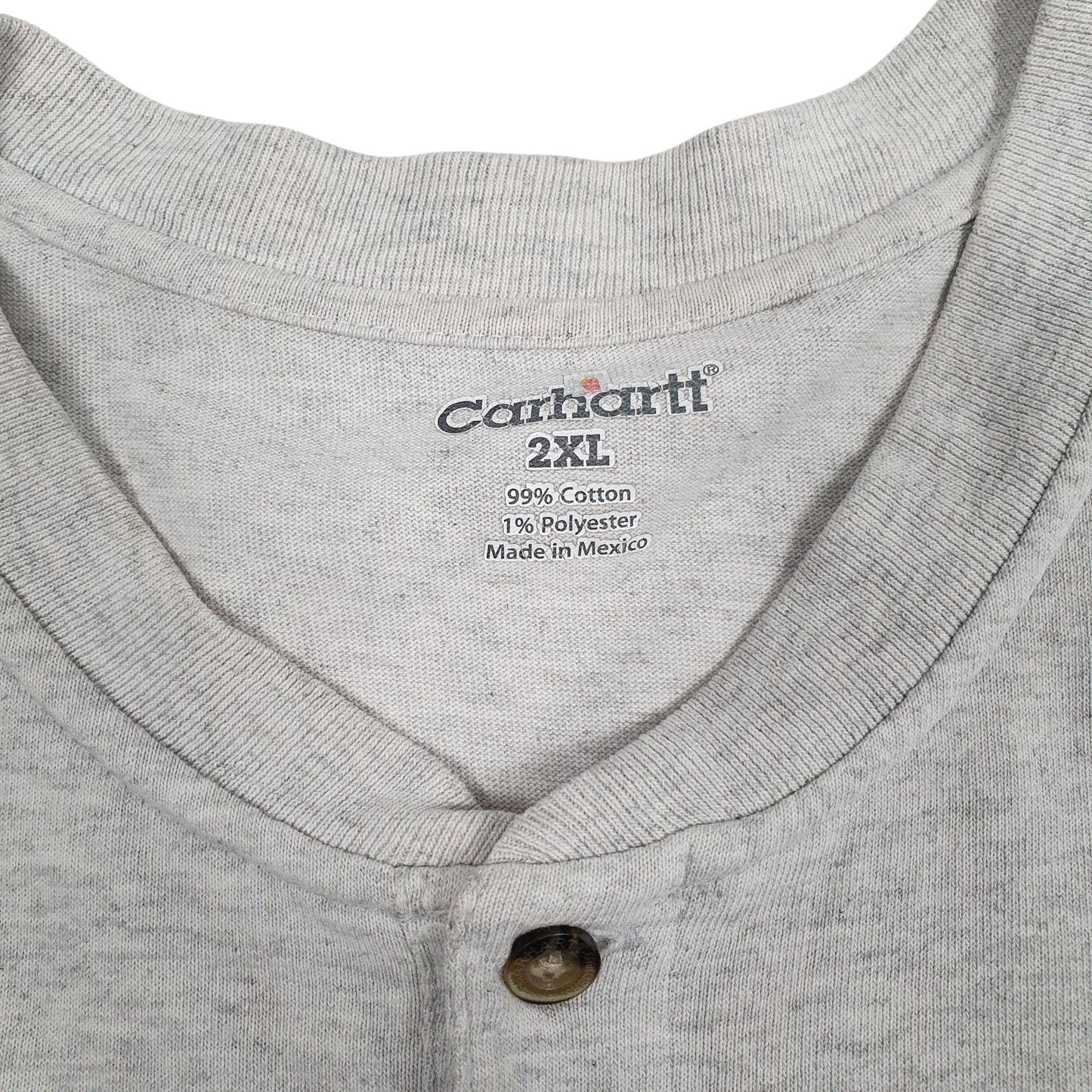 Mens Grey Carhartt Henley K84 ASH  T Shirt