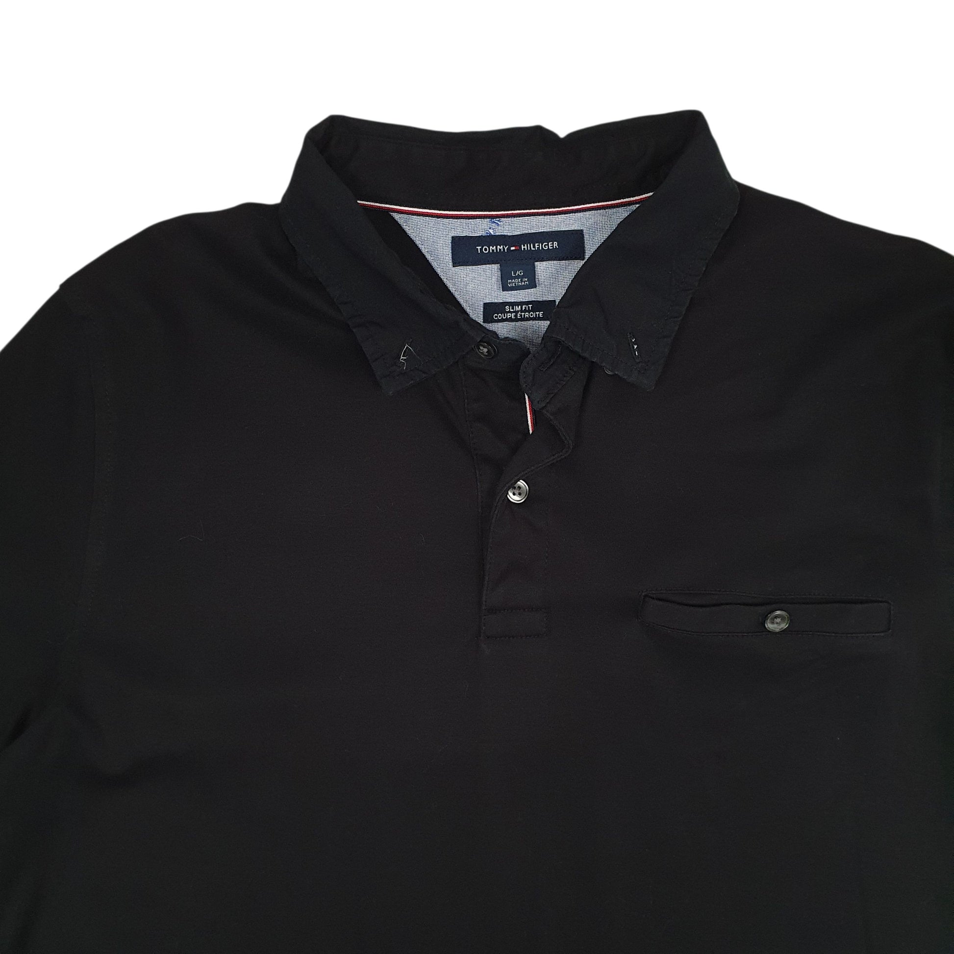 Mens Black Tommy Hilfiger  Crewneck Polo Shirt