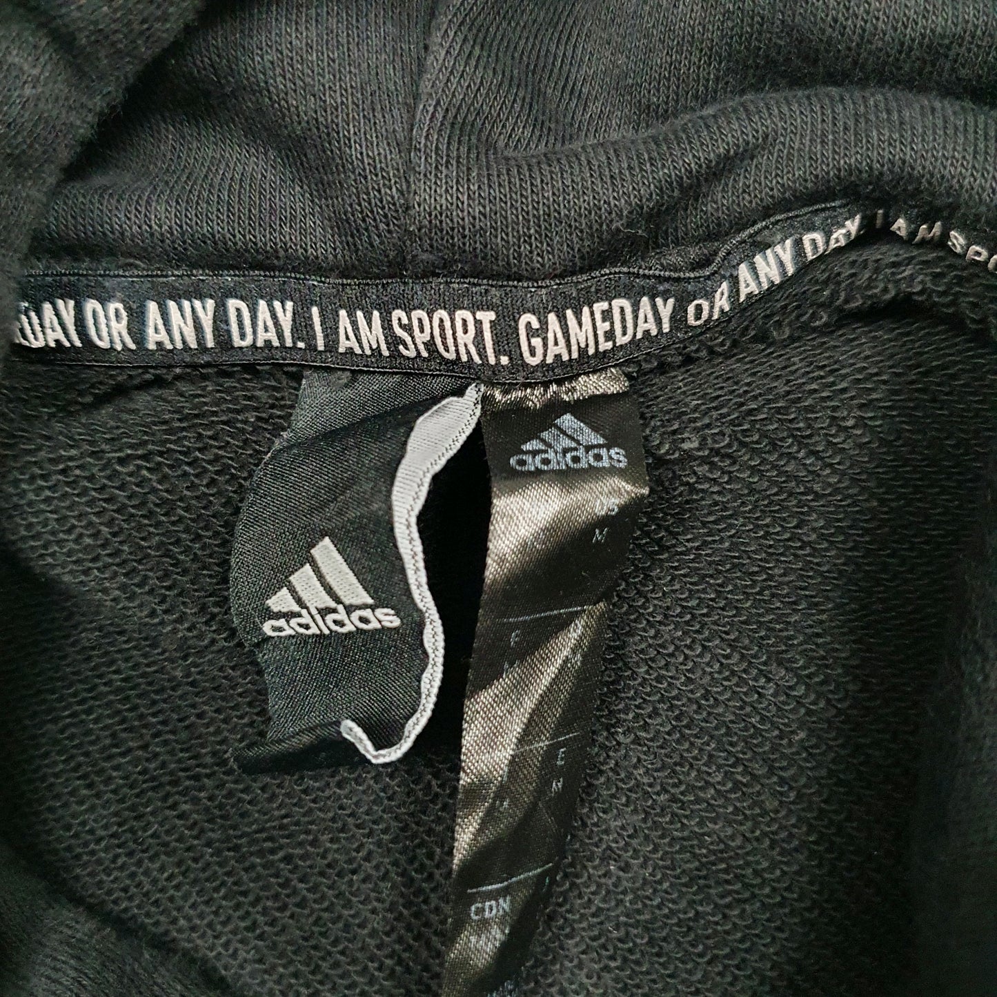 Mens Black Adidas Spellout Hoodie Jumper