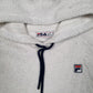 Womens White Fila Retro Pile Hoodie Jumper