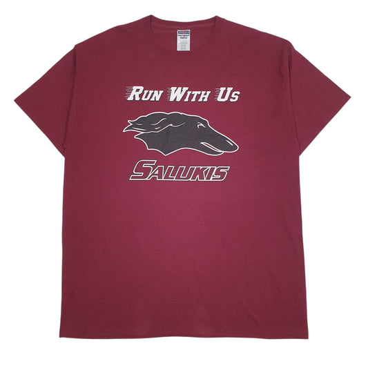 Mens Burgundy Jerzees Southern Illinois Salukis Short Sleeve T Shirt