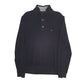 Mens Black Tommy Hilfiger Button Up Quarter Zip Jumper