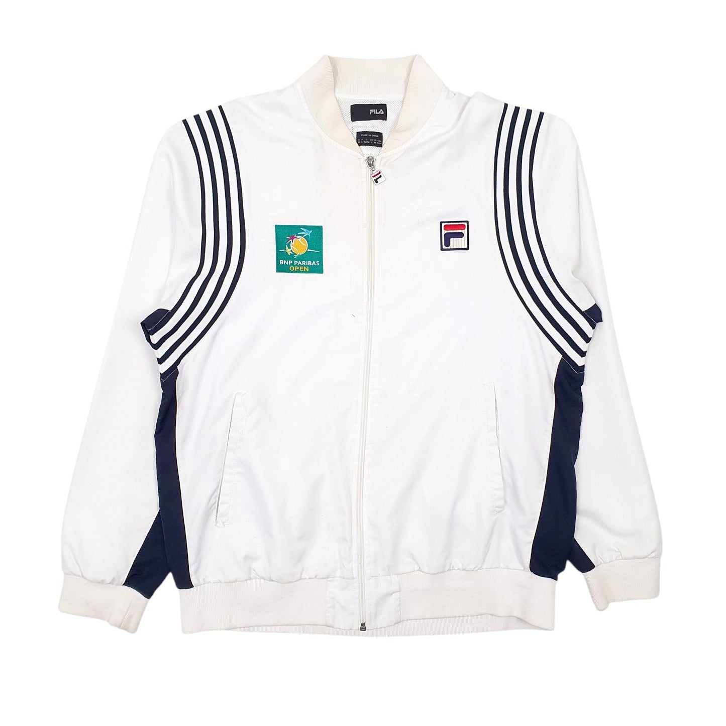 Mens White Fila BNP Paribas Cardigan Coat