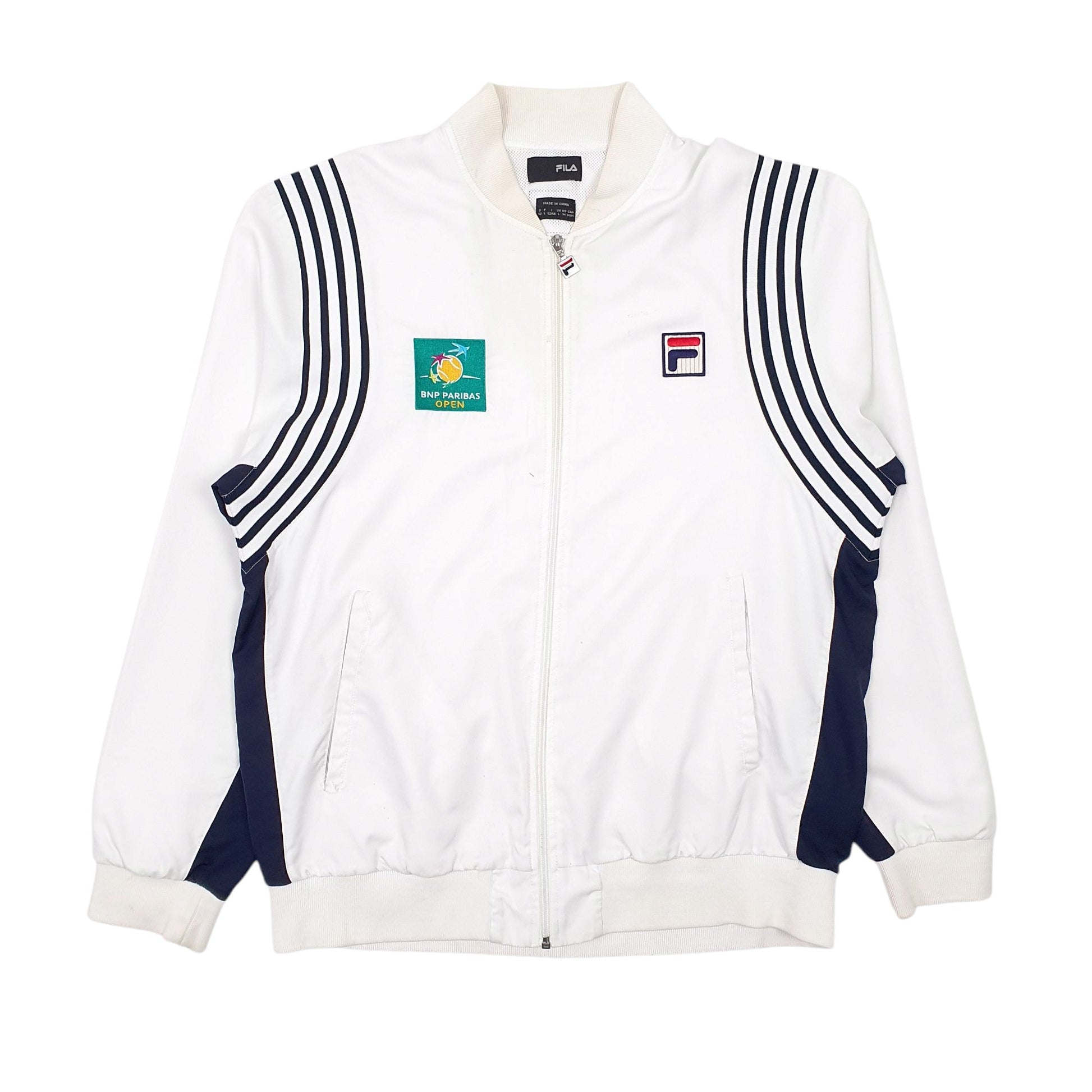 Mens White Fila BNP Paribas Cardigan Coat