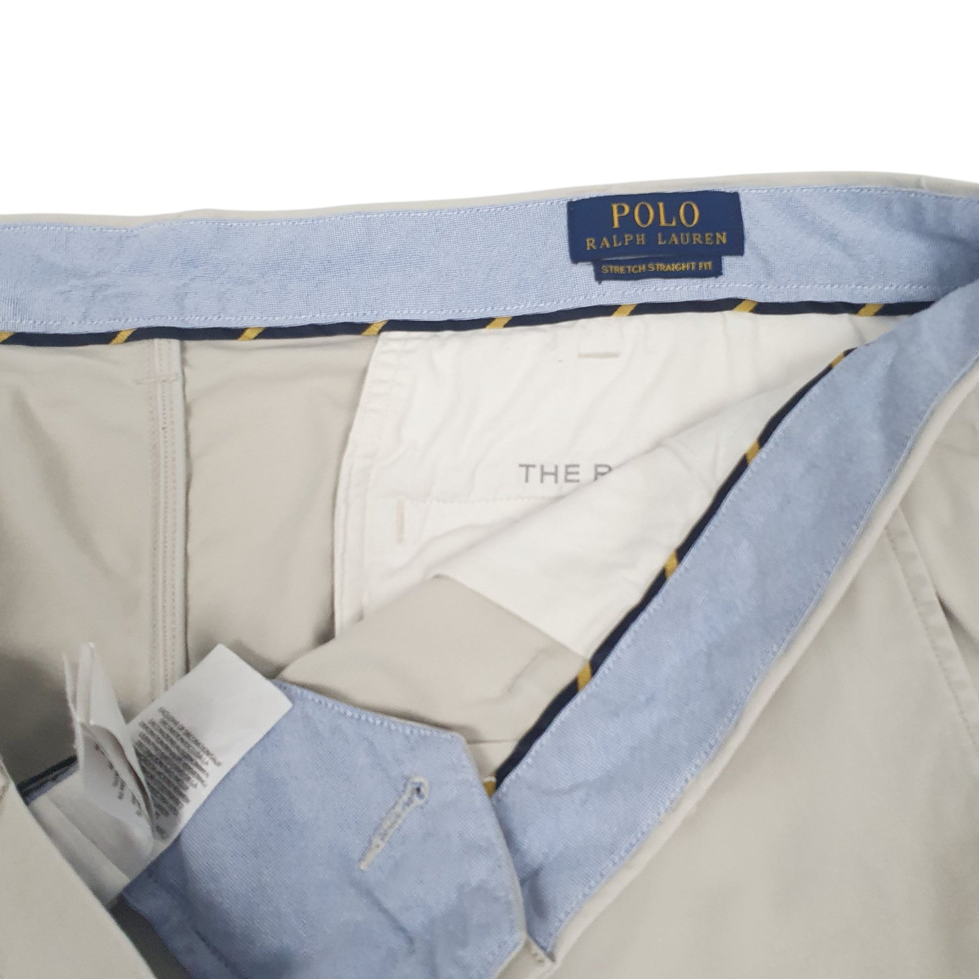 Mens Cream Polo Ralph Lauren Stretch Straight Fit  Trousers