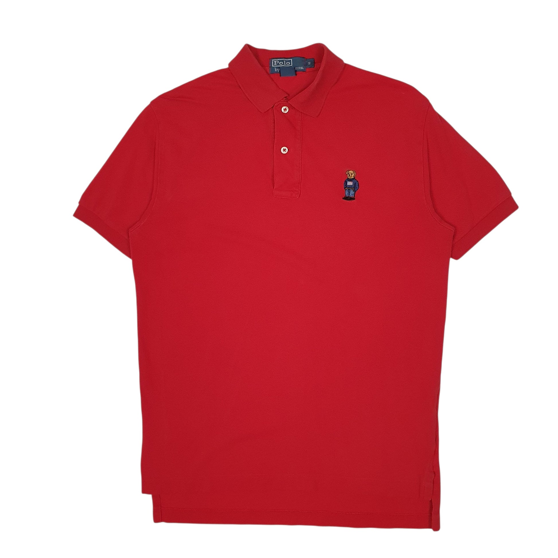 Mens Red Polo Ralph Lauren Polo Bear Short Sleeve Polo Shirt