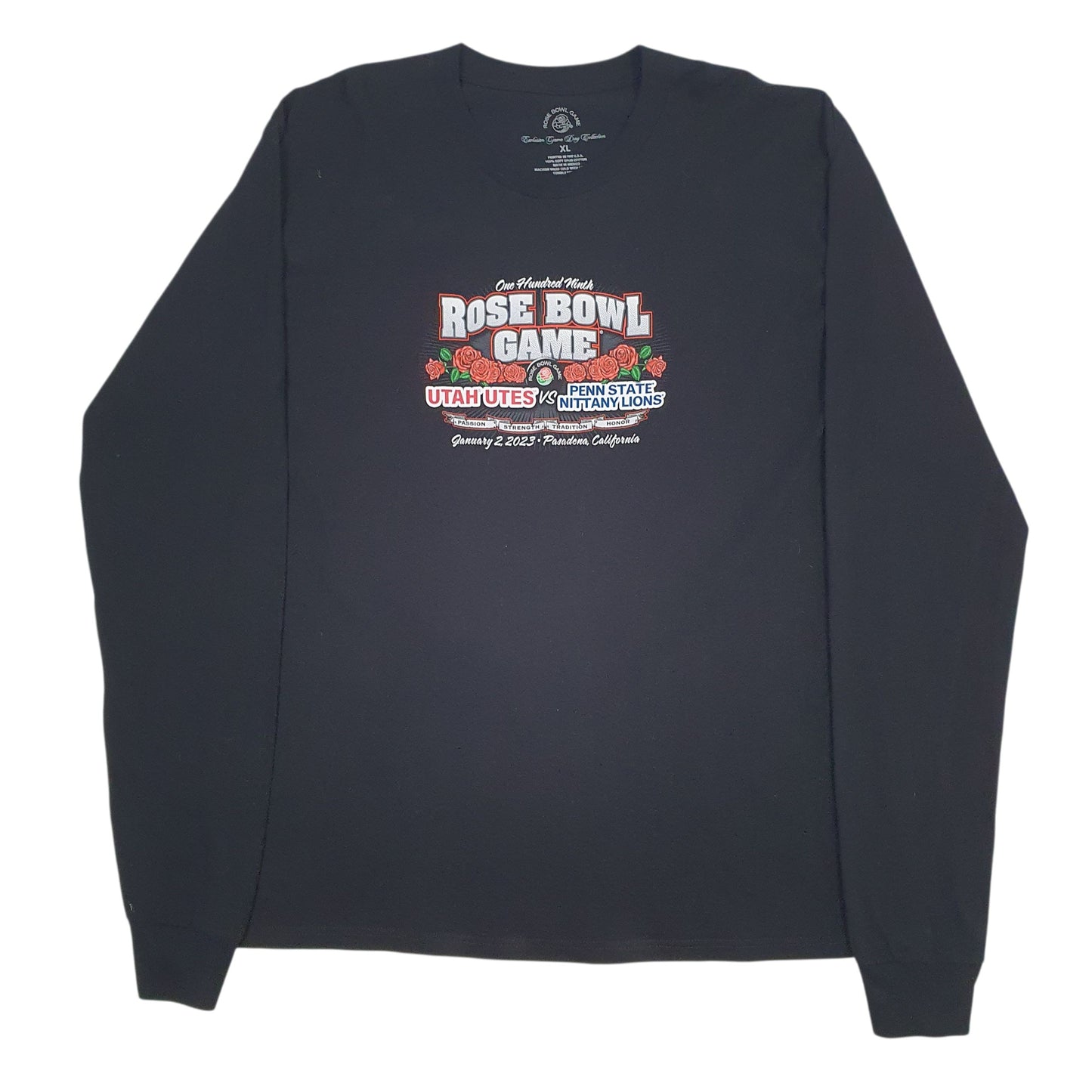 Mens Black Rose Bowl Game Utah Utes Nittany Lions Long Sleeve T Shirt