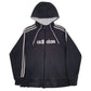 Womens Black Adidas Spellout Full Zip Jumper