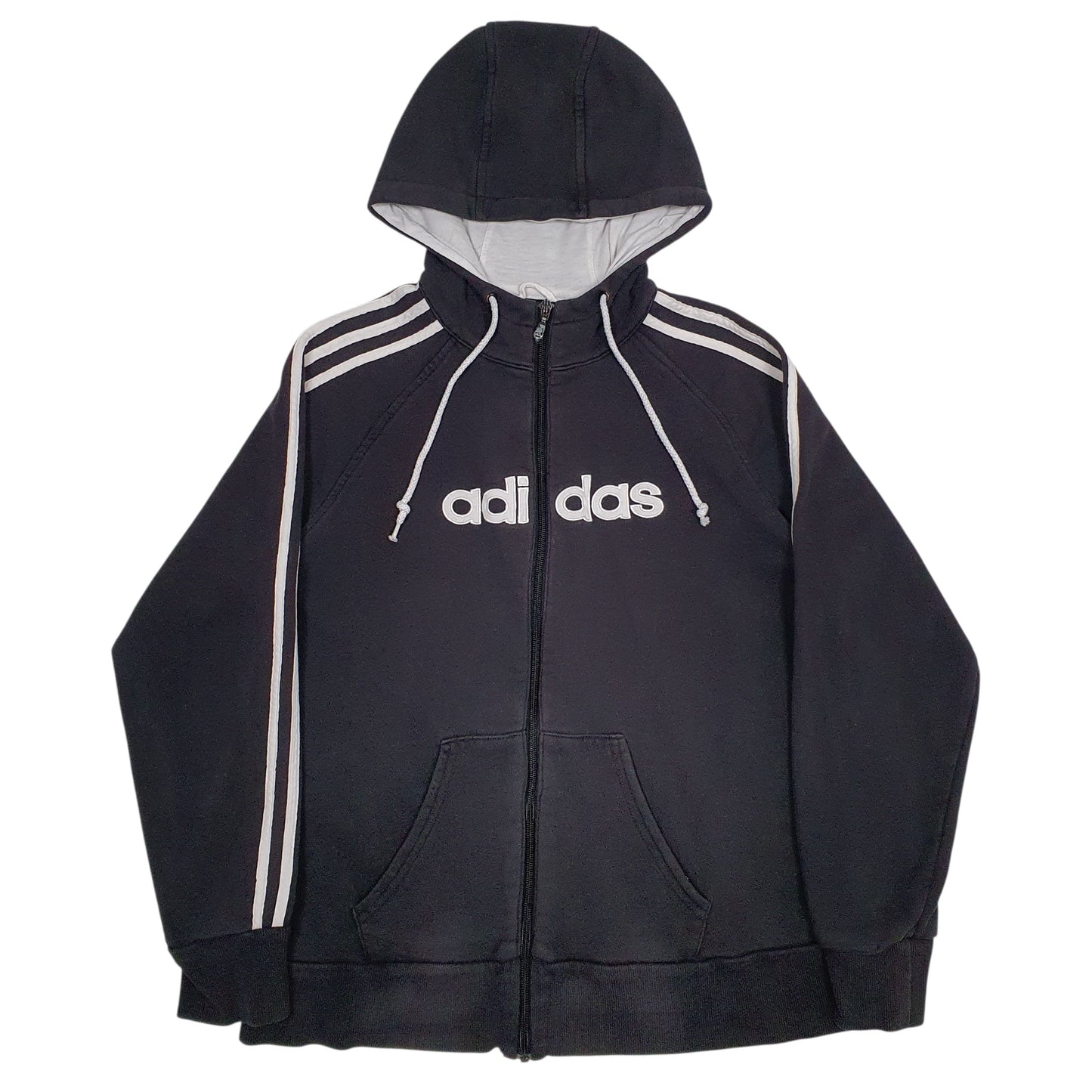 Womens Black Adidas Spellout Full Zip Jumper