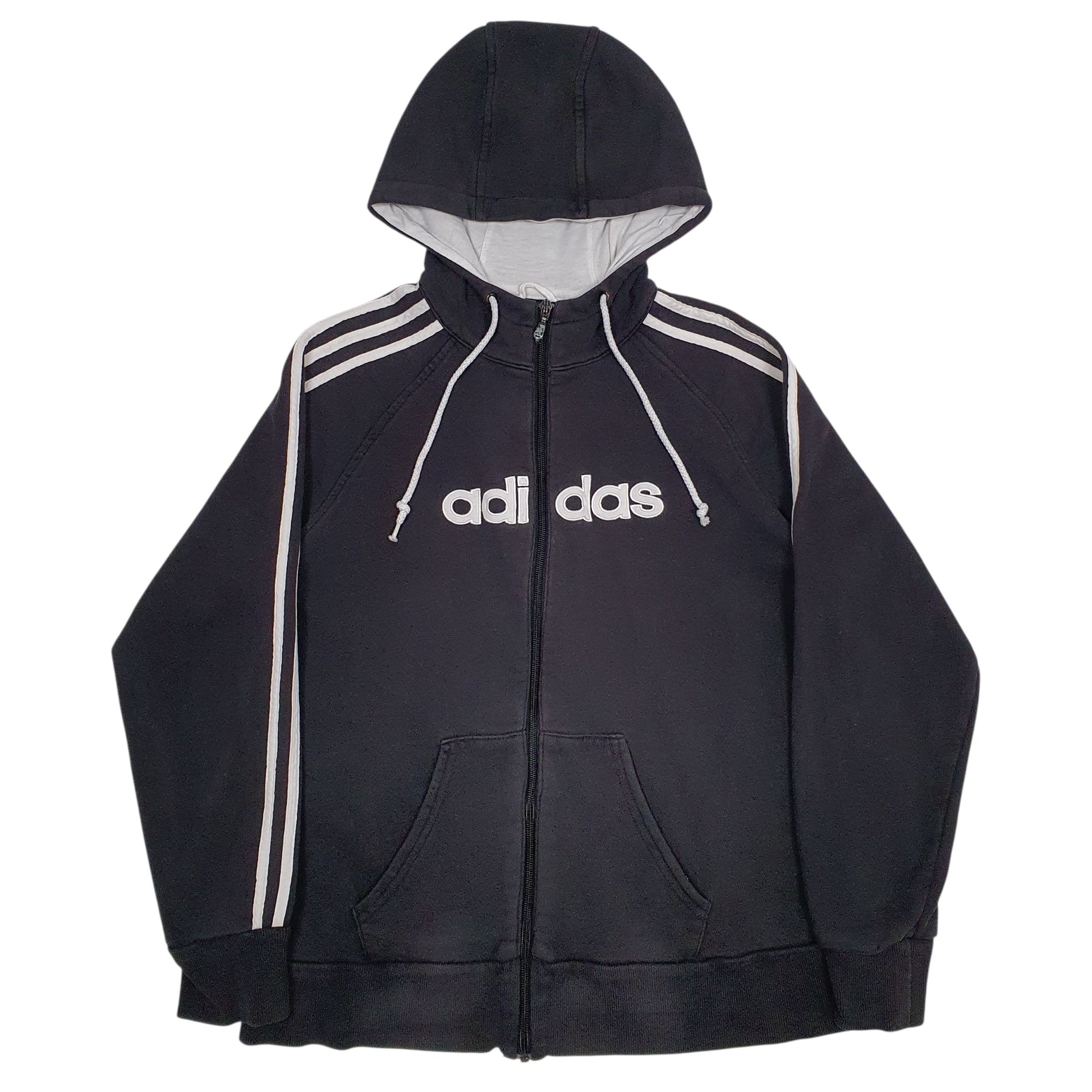 Womens Black Adidas Spellout Full Zip Jumper