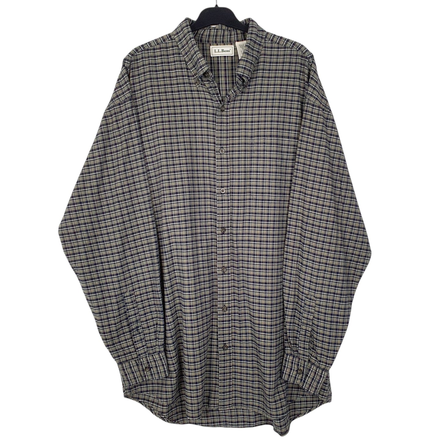 Mens Green L.L.Bean Vintage 00s Long Sleeve Shirt