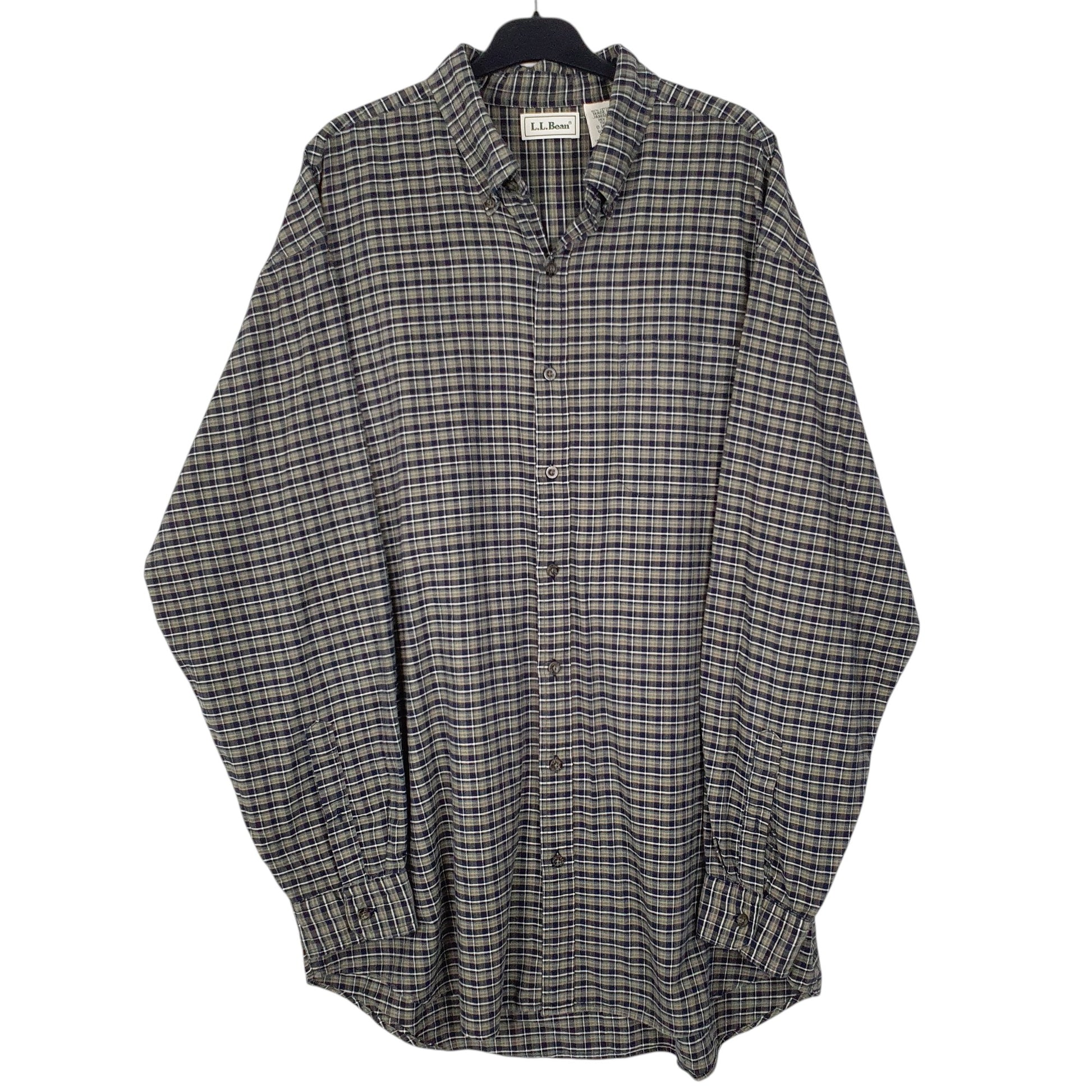 Mens Green L.L.Bean Vintage 00s Long Sleeve Shirt