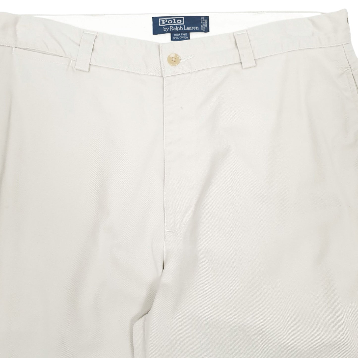 Mens Cream Polo Ralph Lauren Philip Pant Vintage 90s  Trousers