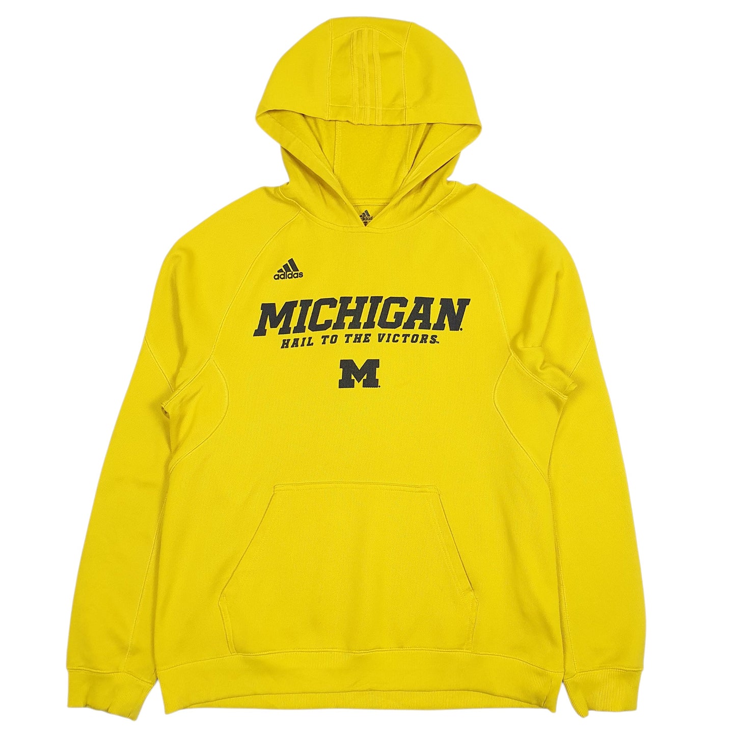 Mens Yellow Adidas Climawarm Michigan Hoodie Jumper