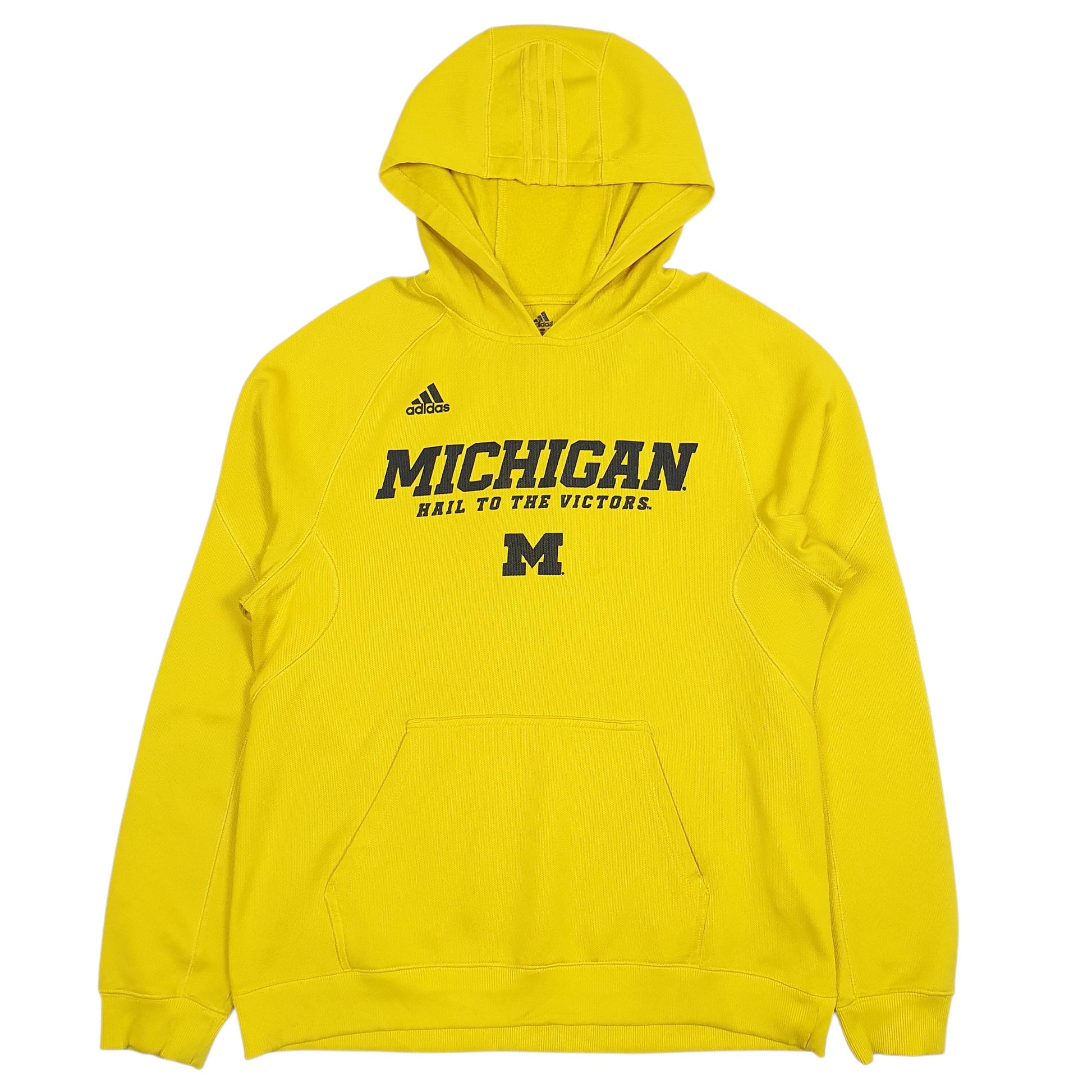 Mens Yellow Adidas Climawarm Michigan Hoodie Jumper
