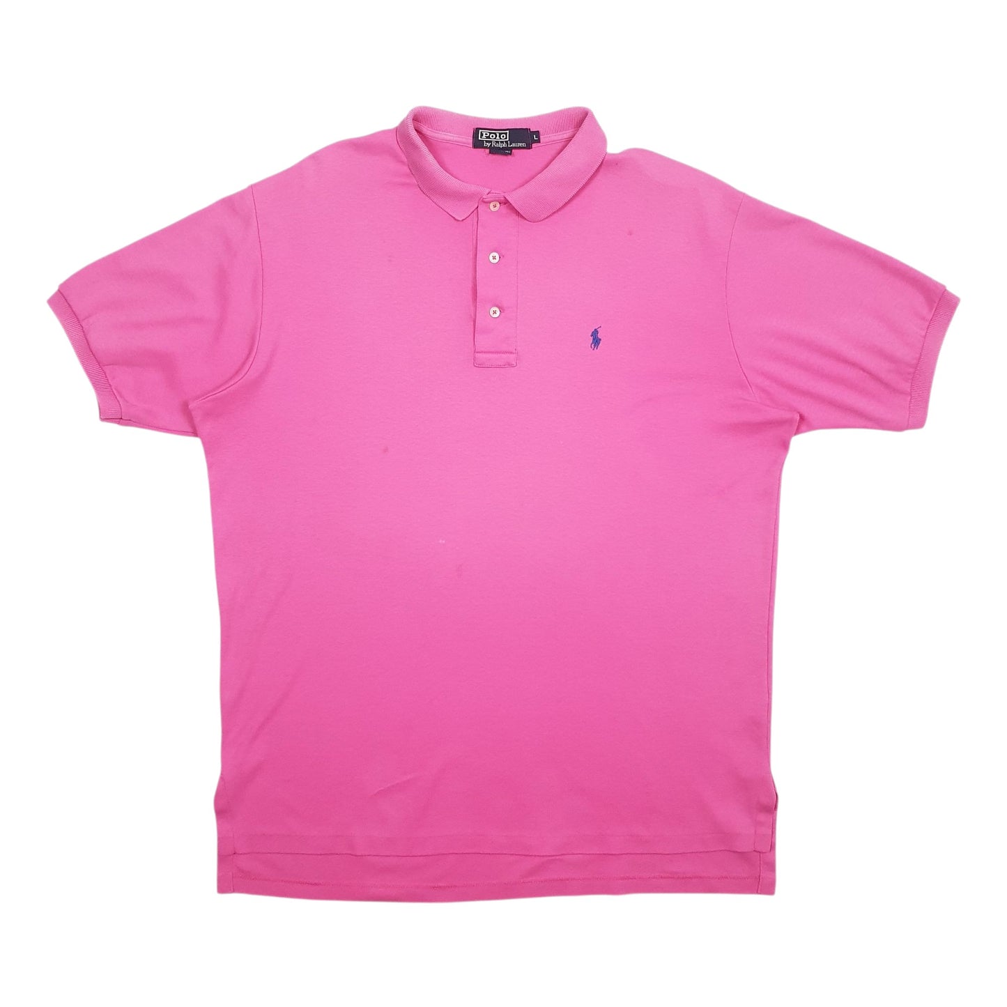 Mens Pink Polo Ralph Lauren Vintage Made In USA Short Sleeve Polo Shirt