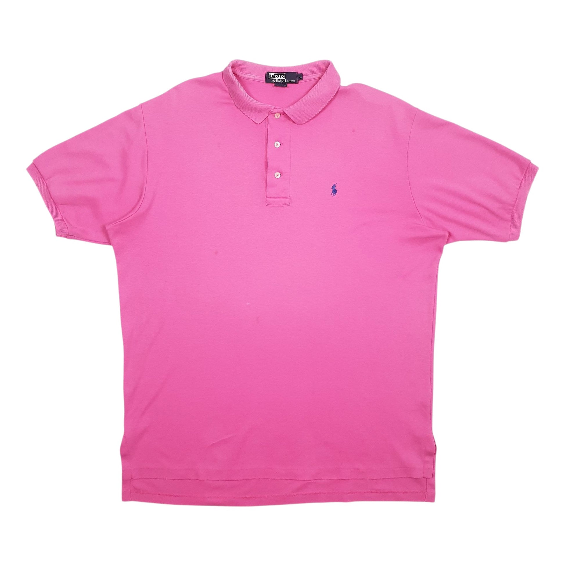 Mens Pink Polo Ralph Lauren Vintage Made In USA Short Sleeve Polo Shirt