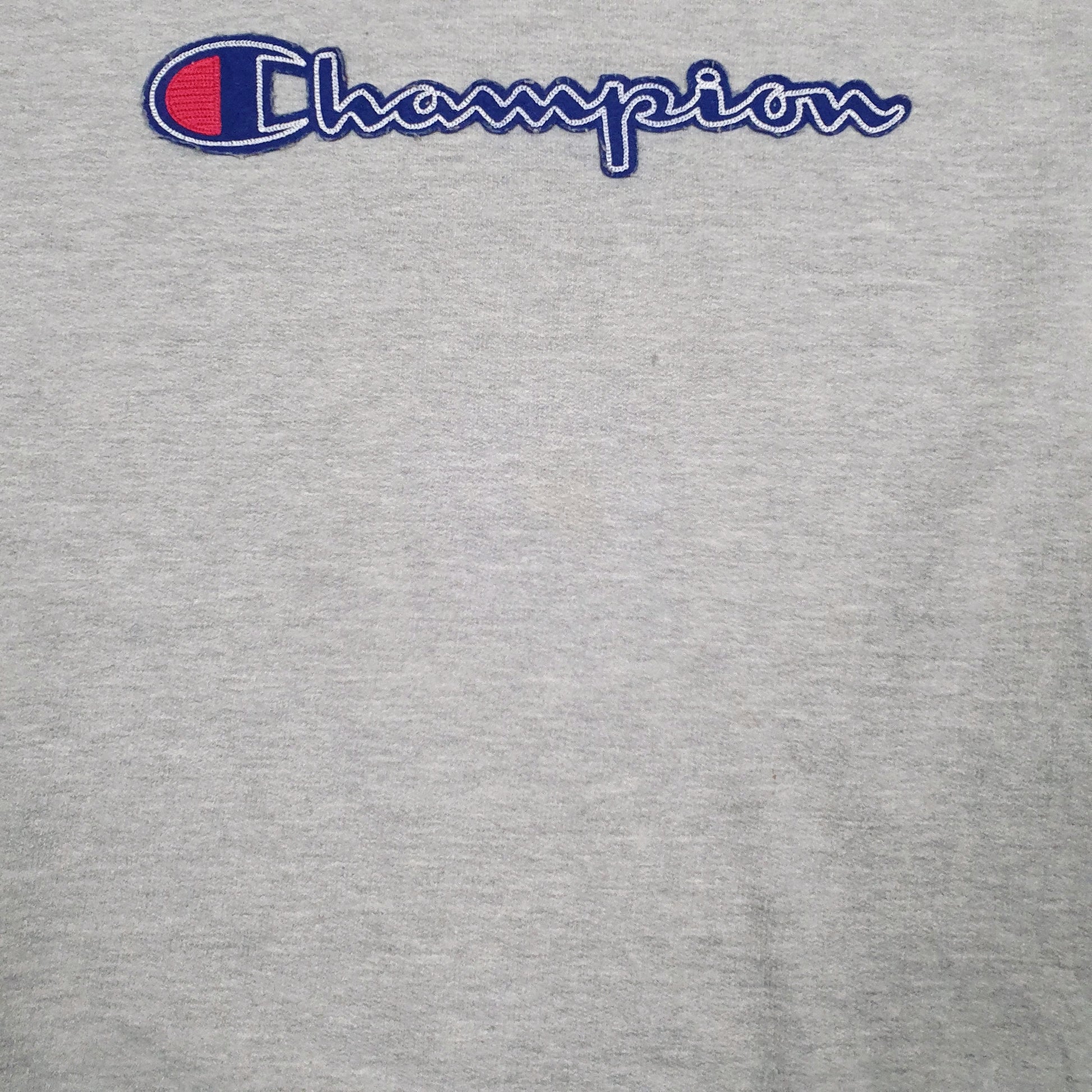 Mens Grey Champion Spellout Crewneck Jumper