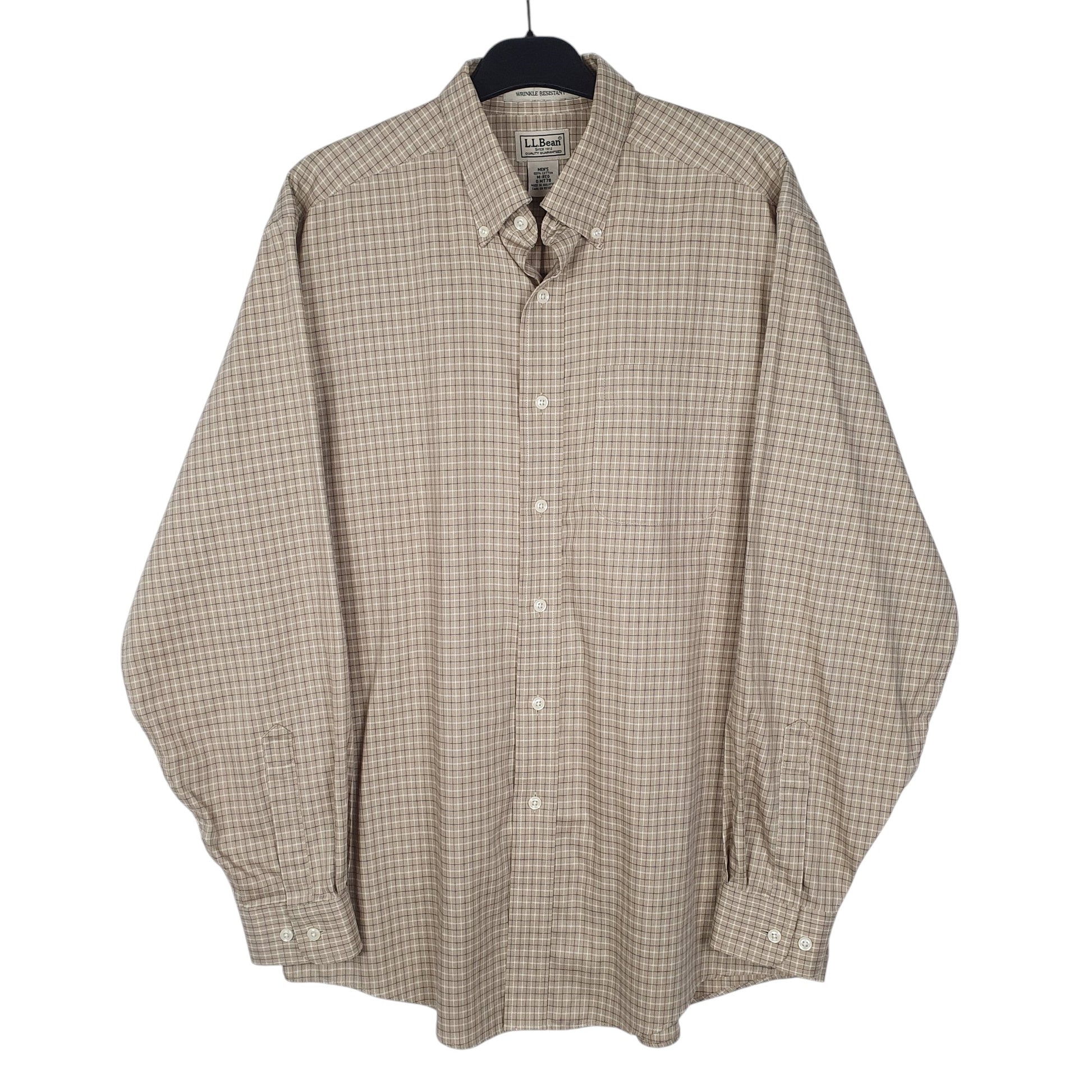 Mens Beige L.L.Bean  Long Sleeve Shirt