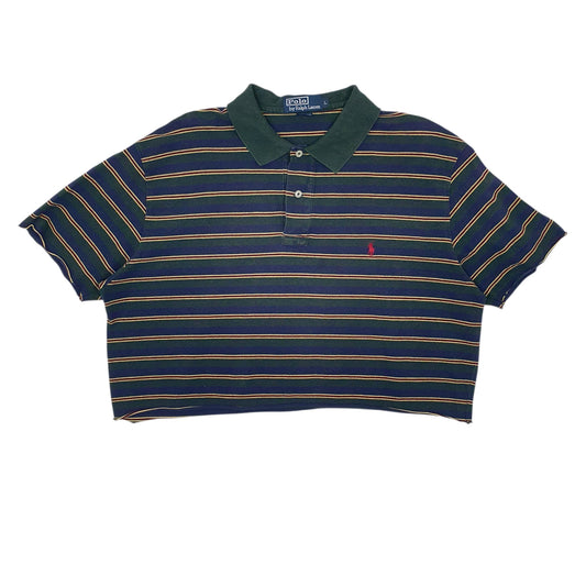 Womens Green Polo Ralph Lauren Croptop Short Sleeve Polo Shirt