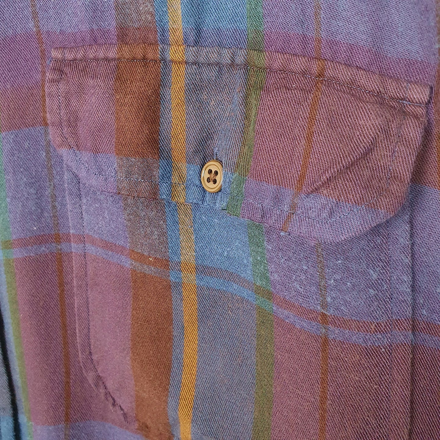 Mens Purple Polo Ralph Lauren Vintage 90s Plaid  Shirt