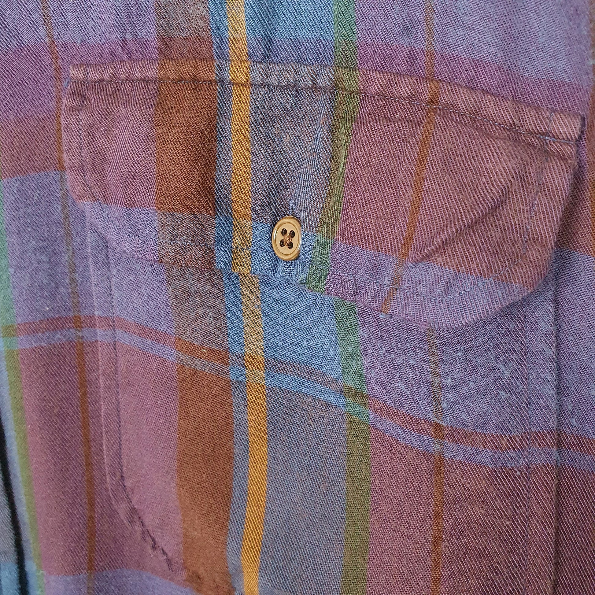 Mens Purple Polo Ralph Lauren Vintage 90s Plaid  Shirt