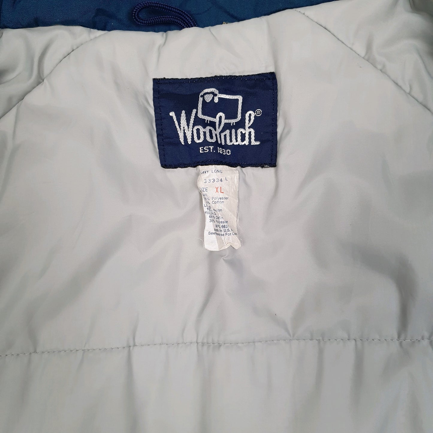 Mens Blue Woolrich Vintage 1980s Parka Field  Coat