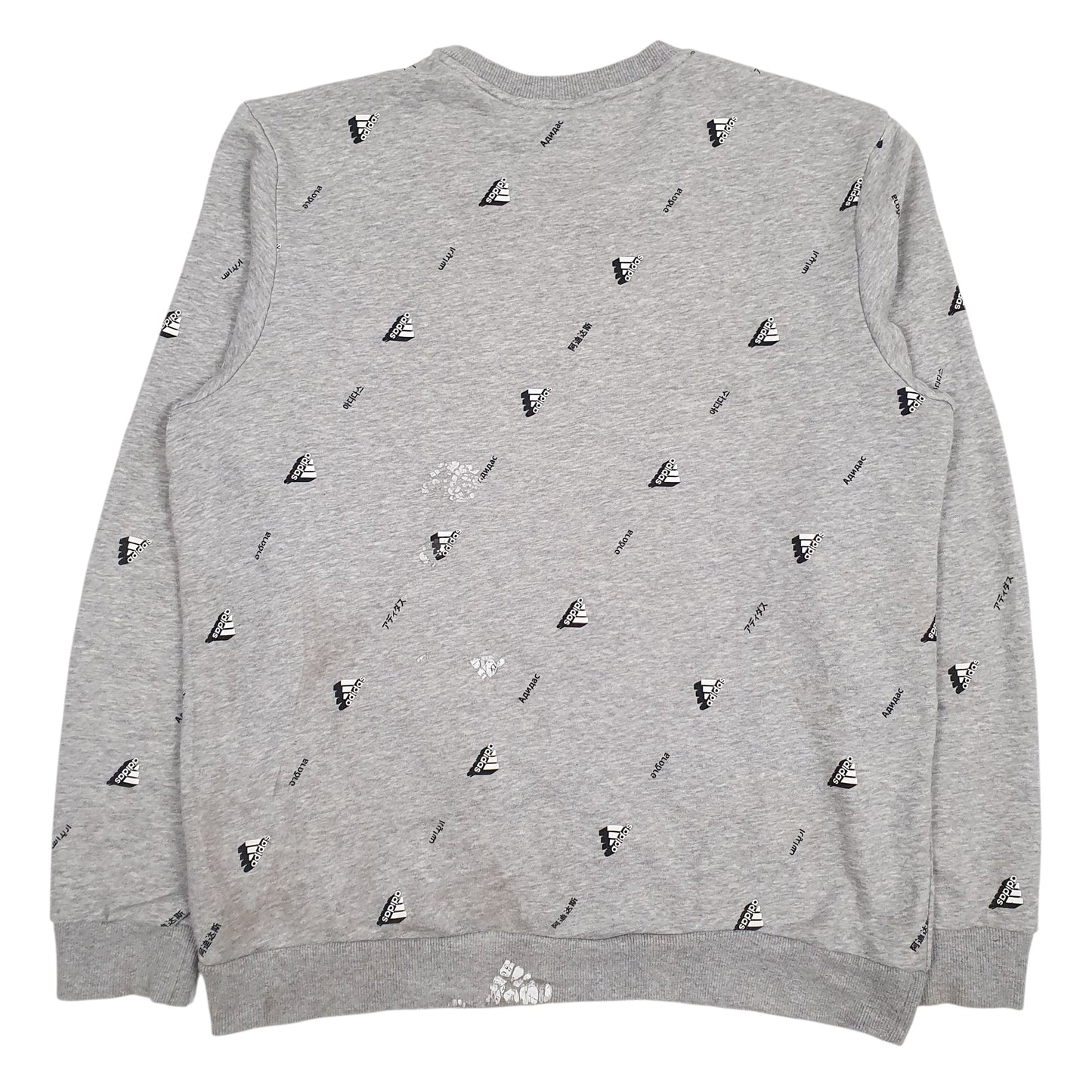 Mens Grey Adidas  Crewneck Jumper