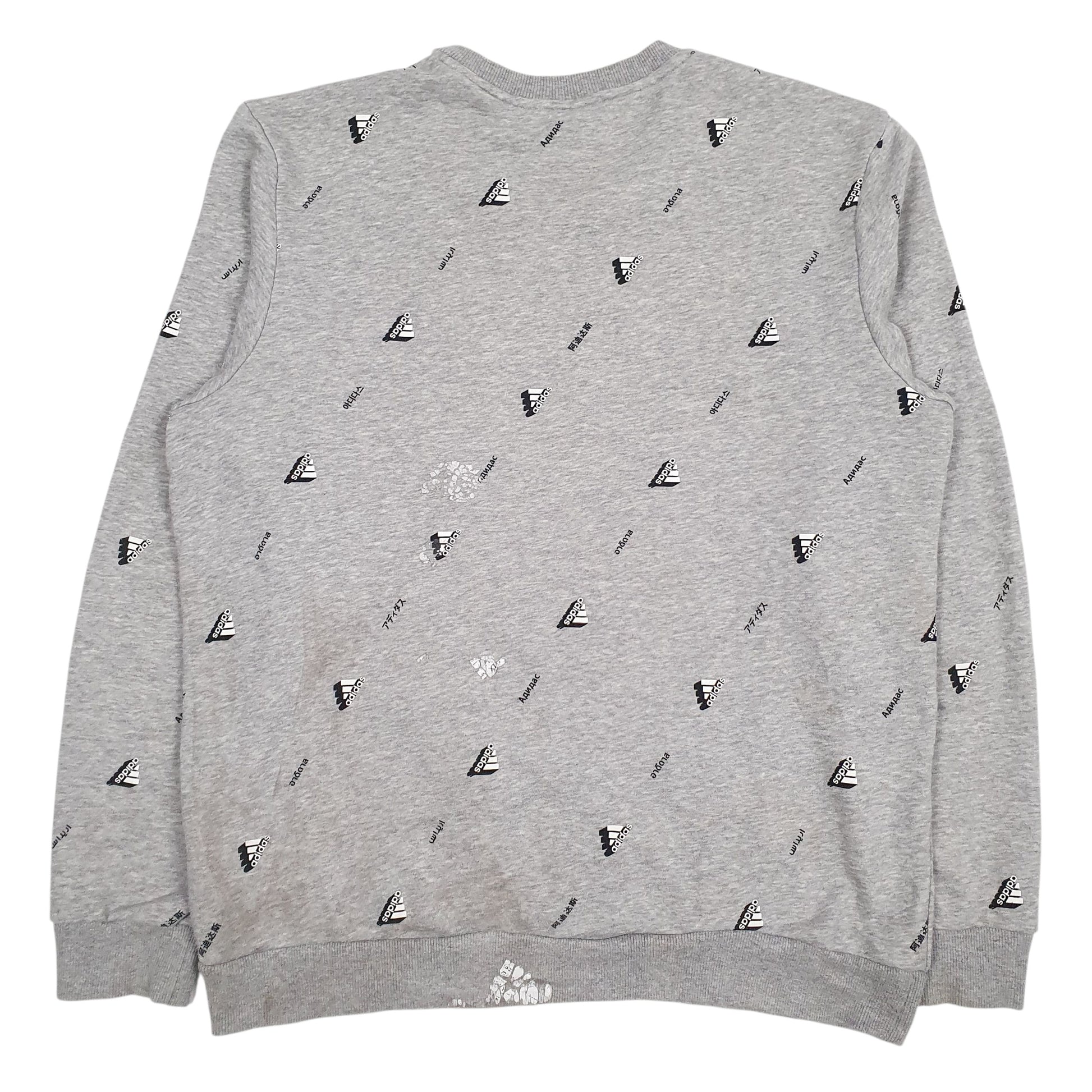 Mens Grey Adidas  Crewneck Jumper