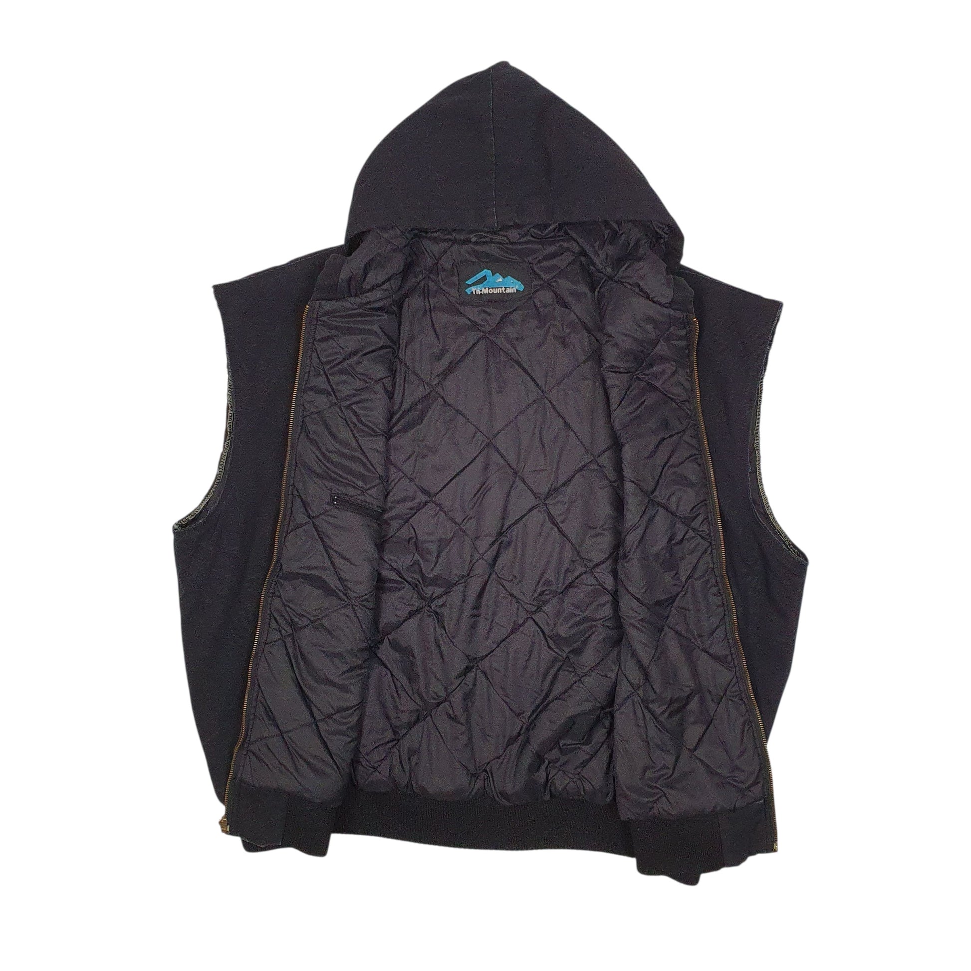 Mens Black Tri-Mountain Active Hoodie Gilet Vest  Coat