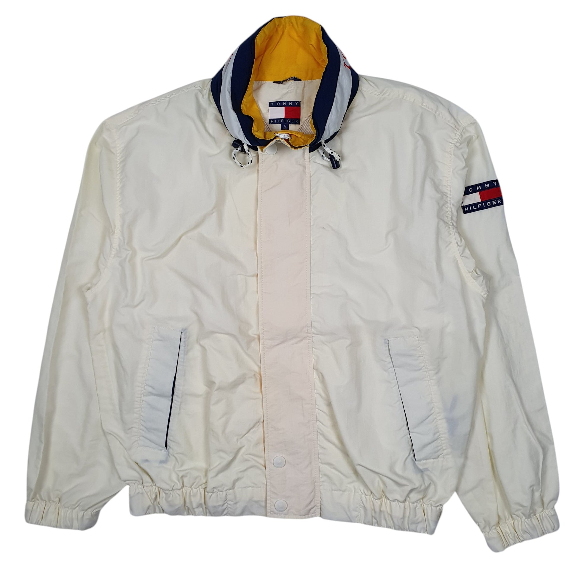 Mens Cream Tommy Hilfiger Vintage 00s Quarter Zip Coat
