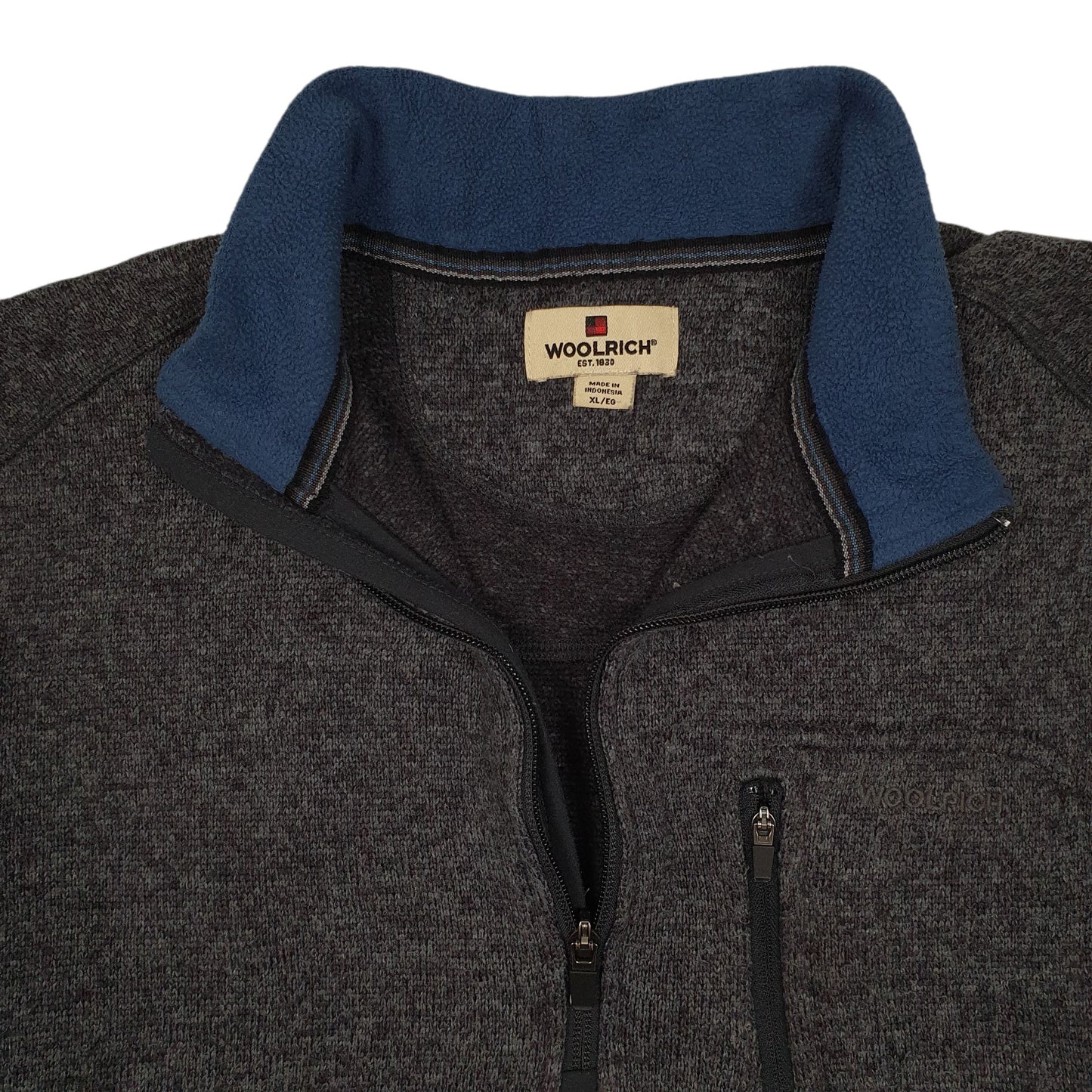 Mens Grey Woolrich  Quarter Zip Jumper
