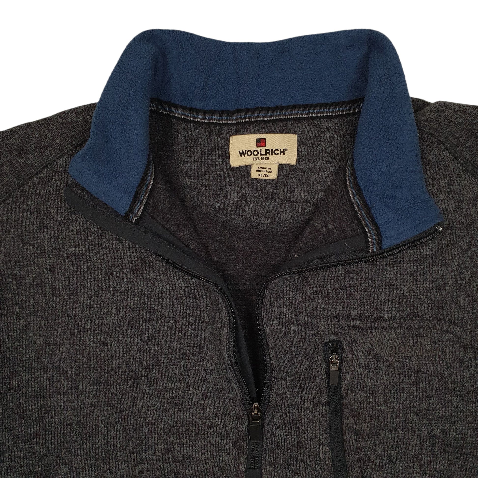 Mens Grey Woolrich  Quarter Zip Jumper