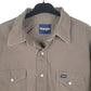 Mens Brown Wrangler Denim Pearl Snap  Shirt