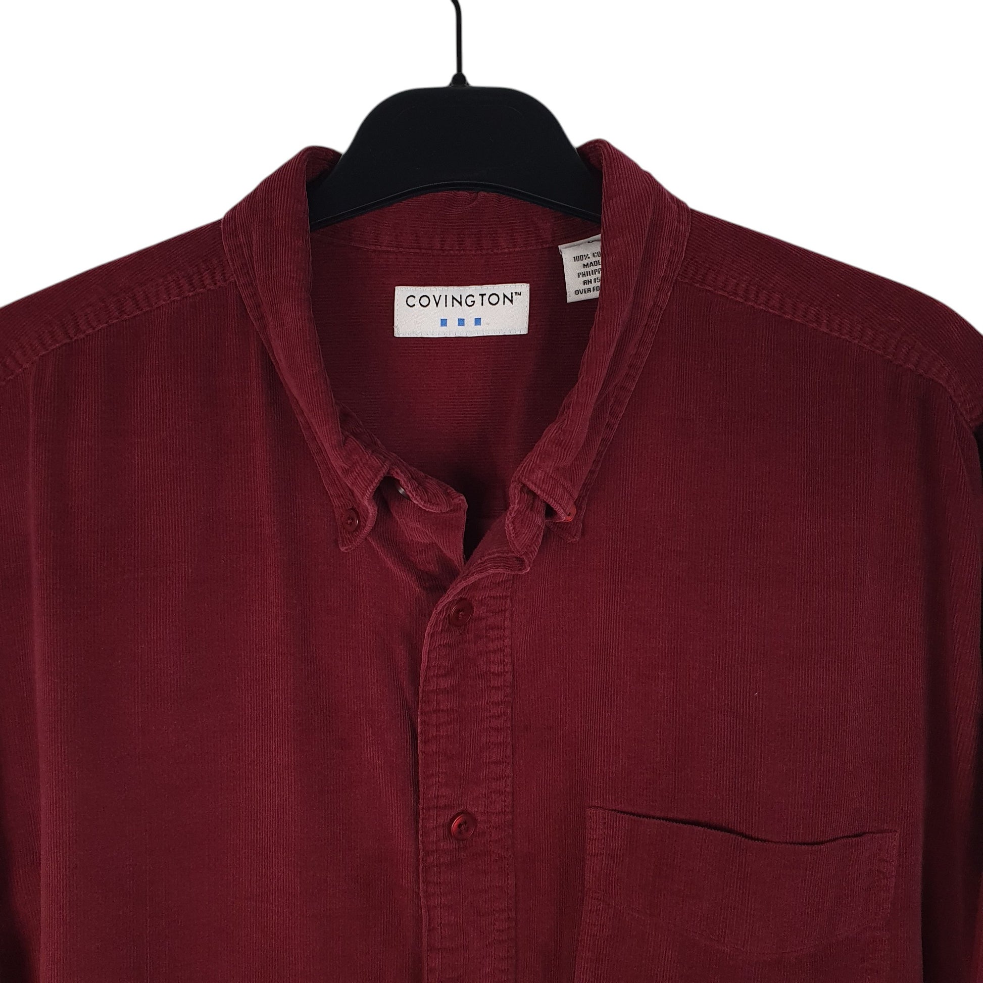 Mens Burgundy Covington Corduroy  Shirt