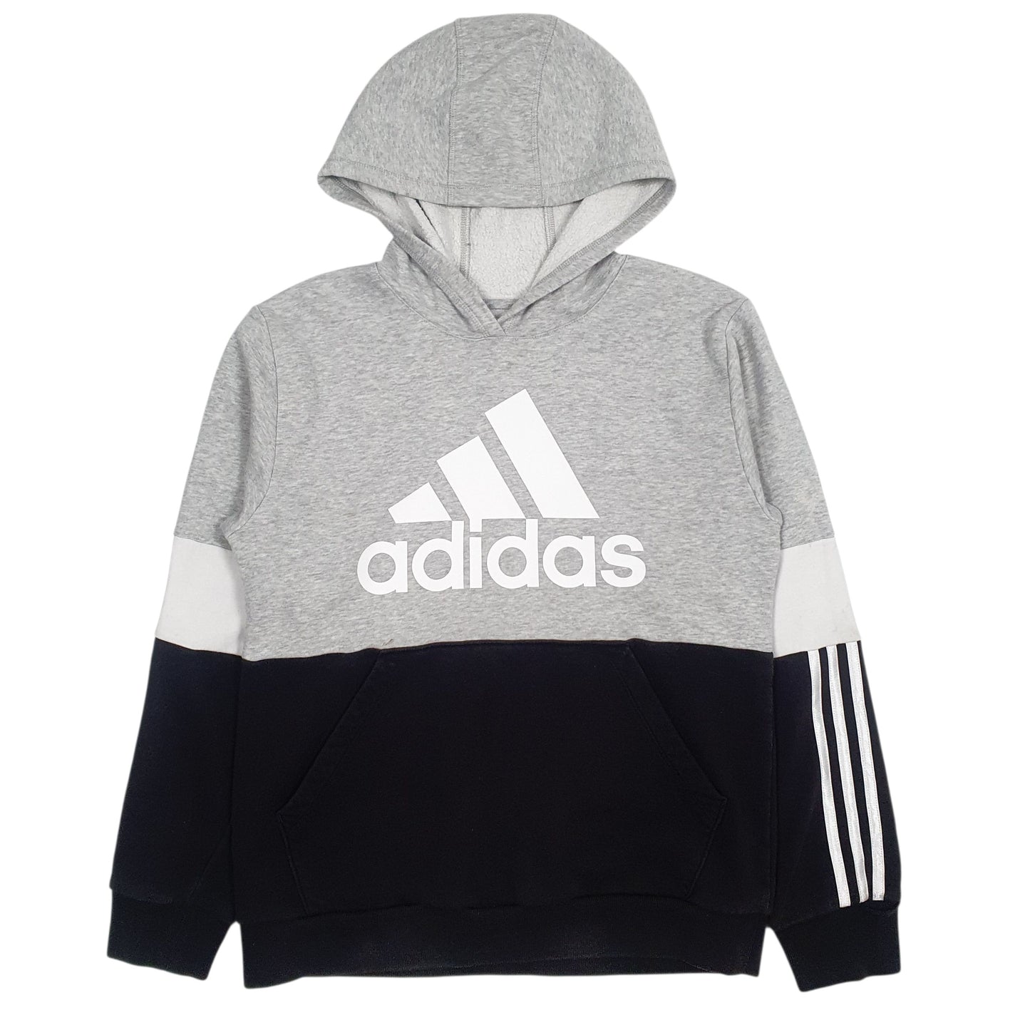 Womens Grey Adidas Spellout Hoodie Jumper