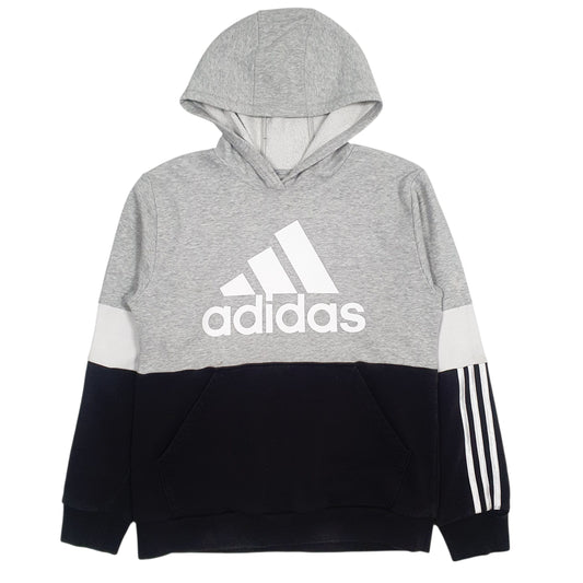 Womens Grey Adidas Spellout Hoodie Jumper
