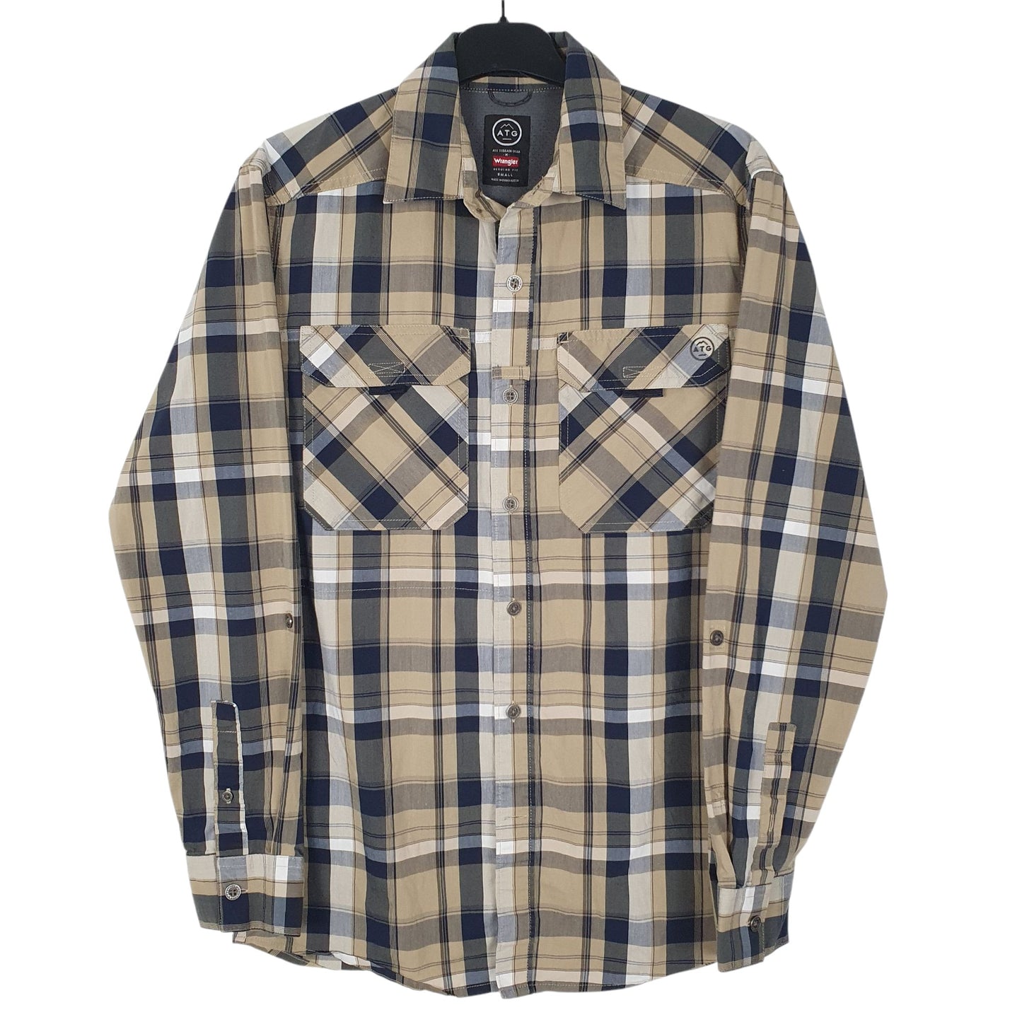 Mens Brown Wrangler ATG Long Sleeve Shirt