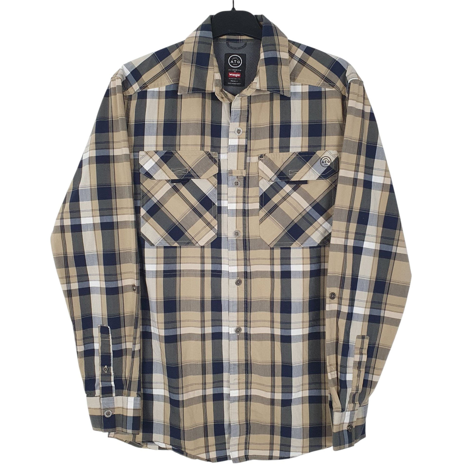 Mens Brown Wrangler ATG Long Sleeve Shirt