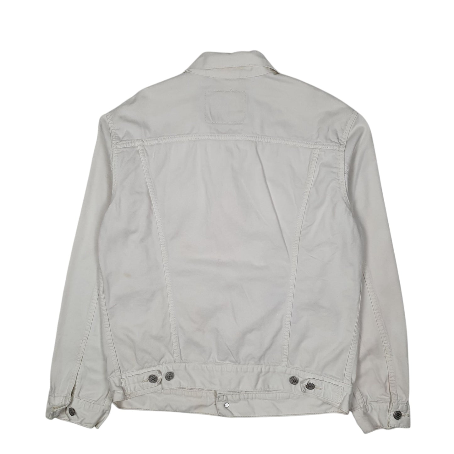 Mens White Levis Type 3 Trucker Crewneck Coat