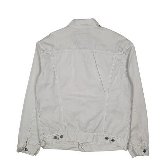 Mens White Levis Type 3 Trucker Crewneck Coat