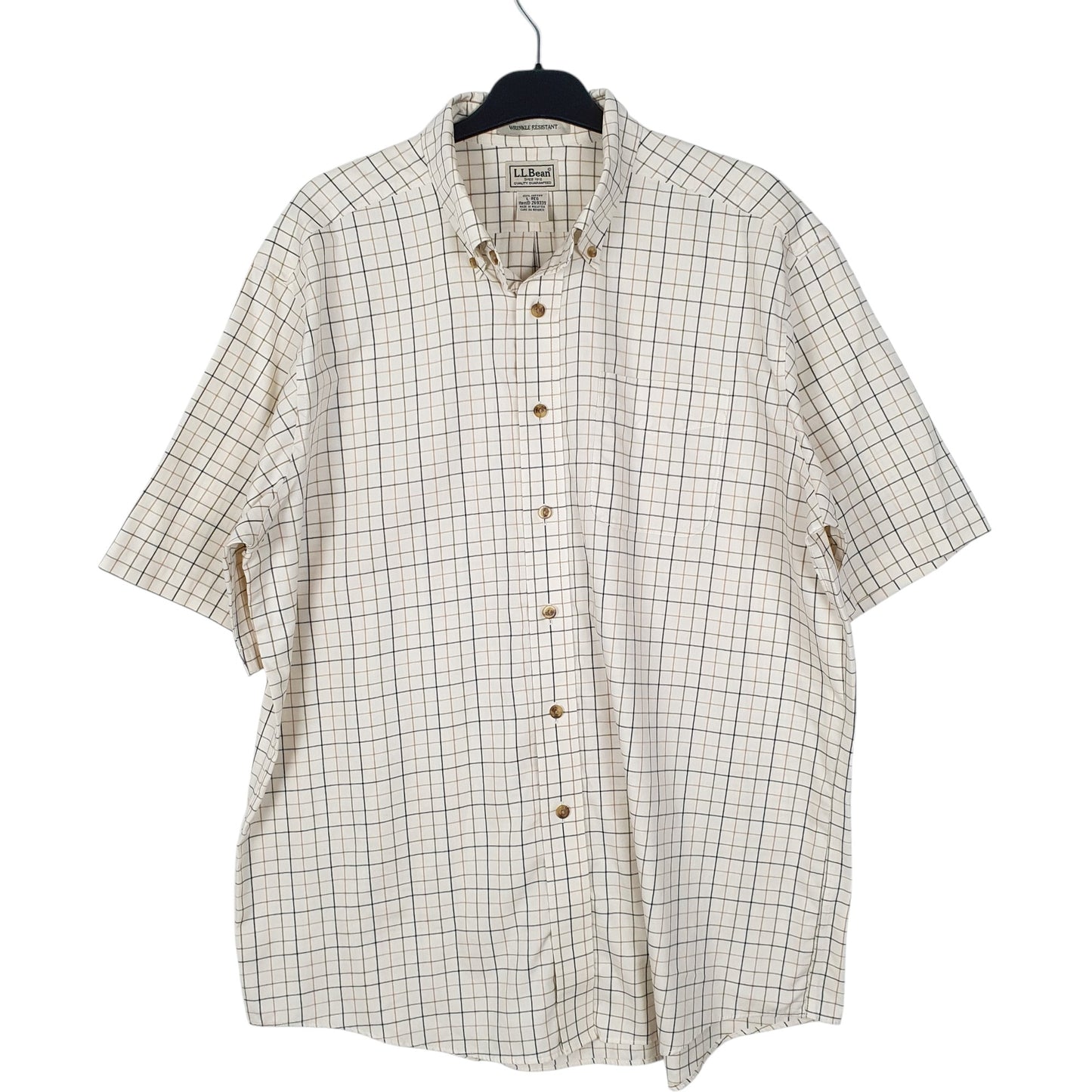 Mens Cream L.L.Bean  Short Sleeve Shirt