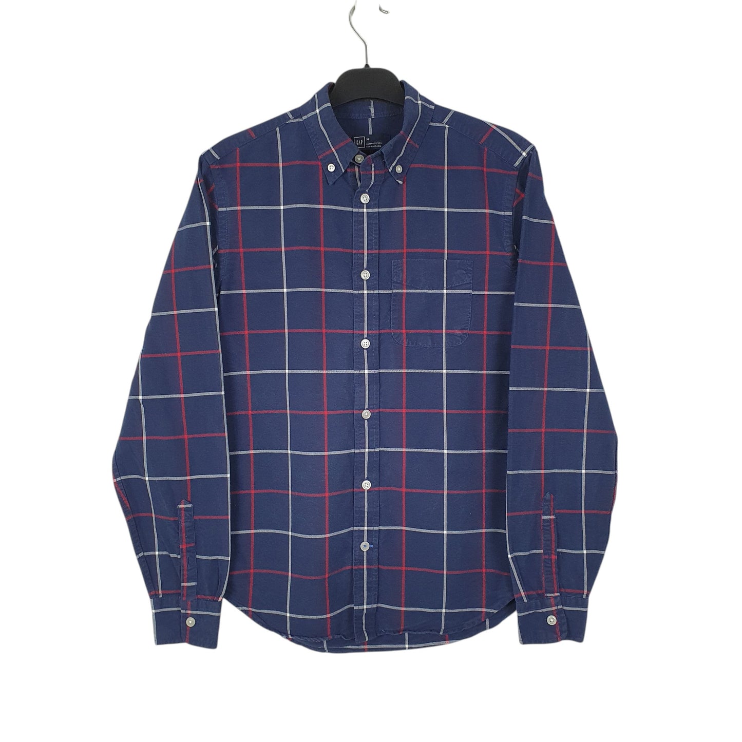Mens Navy GAP Modern Oxford Long Sleeve Shirt